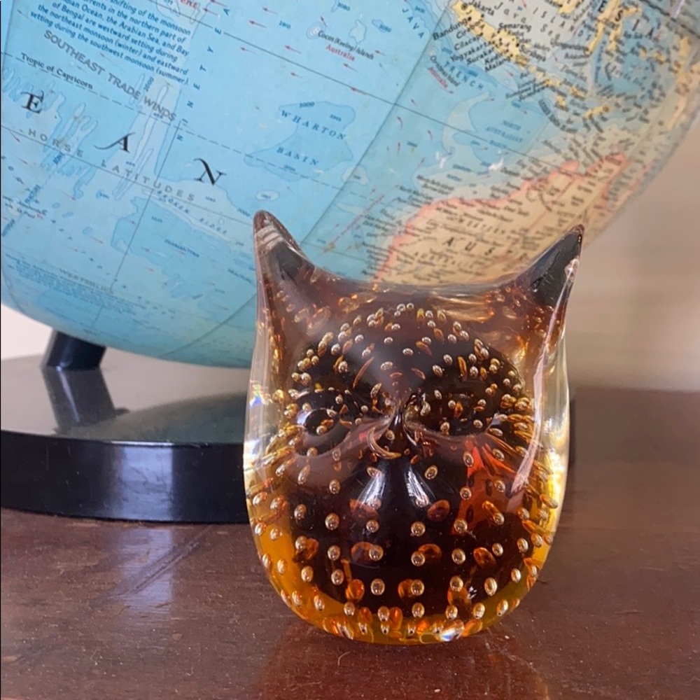 Mid Century Blown Glass Owl